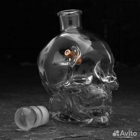 Штоф Непробиваемый. Череп, с пулей, 400 мл