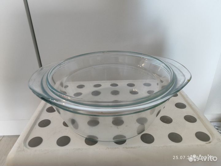 Форма для духовки стеклянная с крышкой