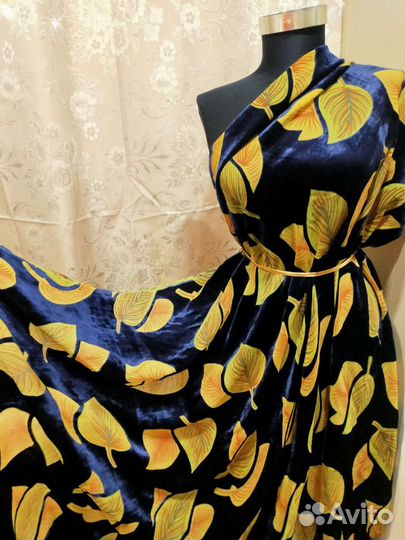 Ткань панбархат на шифоне винтаж 07