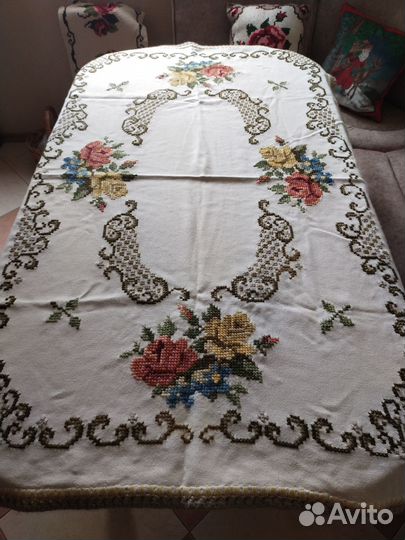 Скатерть ручная вышивка кружево Германия