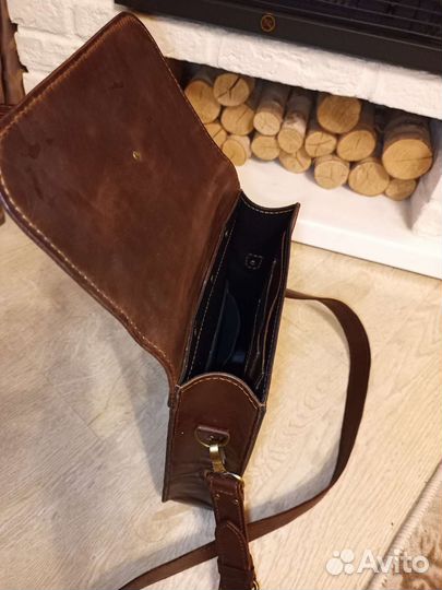 Сумка мужская натуральная кожа через плечо