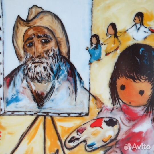 Тарелка Де Грасия Дети Маленькая девочка рисует'84