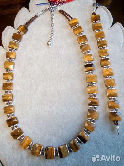 Черный опал Колье из натуральных камней