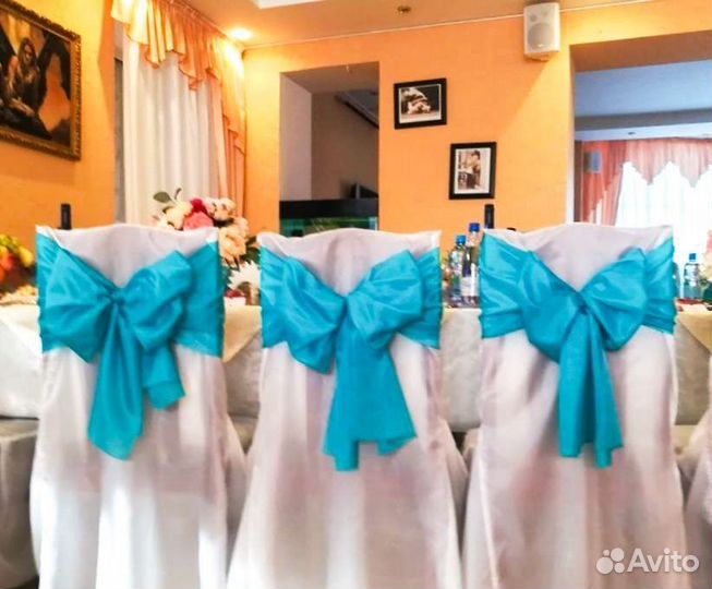 Банты на стулья бирюзовые 40шт