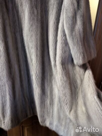 Шуба голубая норка