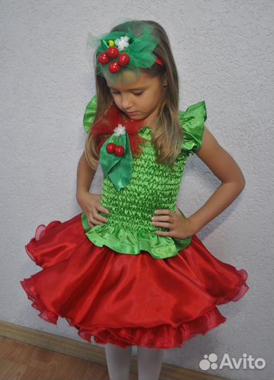 Обод и брошь к костюму вишня вишенька