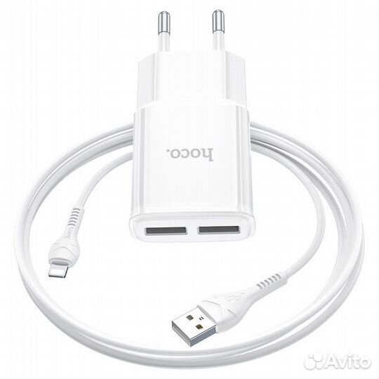 Hoco C88A Lightning кабель 1м., 2*2,4A, белый
