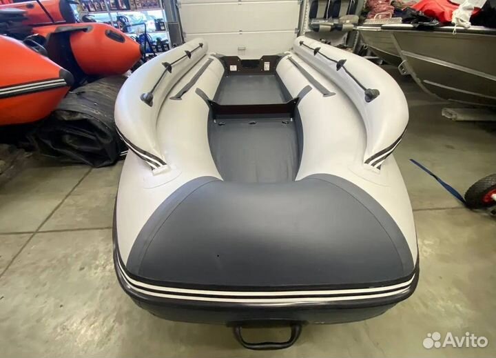 Лодка пвх allaska-390 drive LUX серый-темно-серый