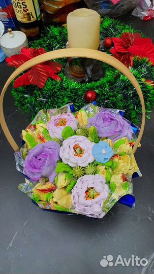 Зефирный букет, кондитерские изделия, десерты