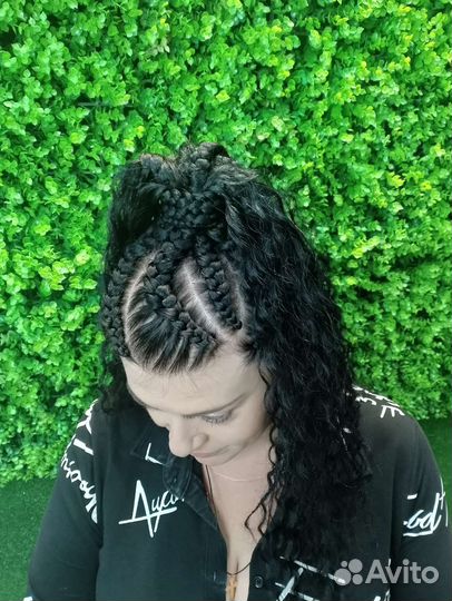 Афрокосы,Кудри, Брейды в хвост, de и se косы