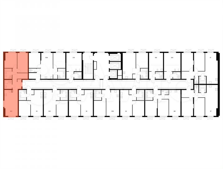 2-к. квартира, 60,1 м², 4/25 эт.