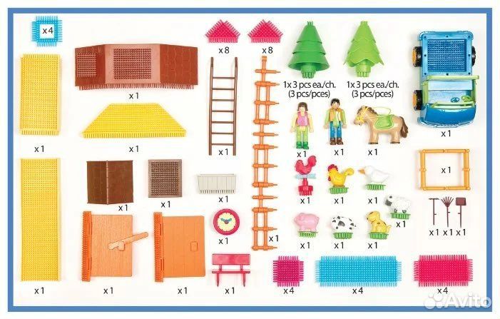 Игольчатый конструктор bristle blocks Ферма