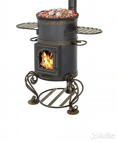 Кованая печь под казан Везувий 