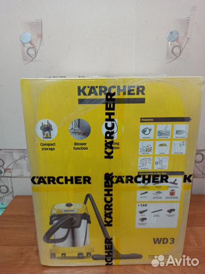 Пылесос Karcher WD 3 S V-17/6/20 CAR 1.628-149.0