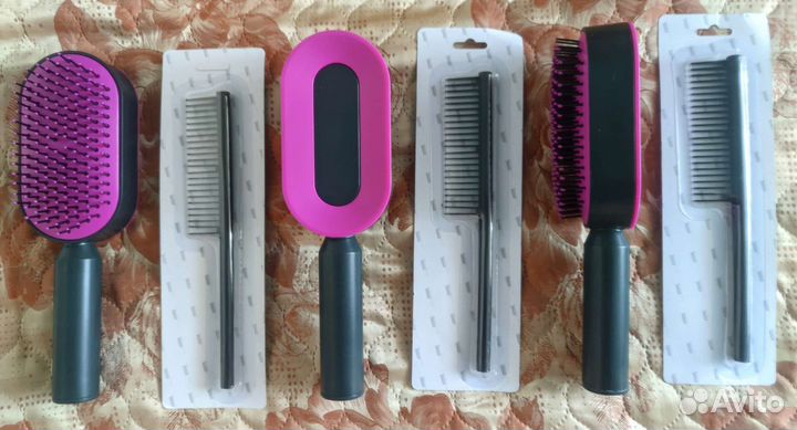 Расческа 3D массажная самоочищающаяся 2в1+гребень