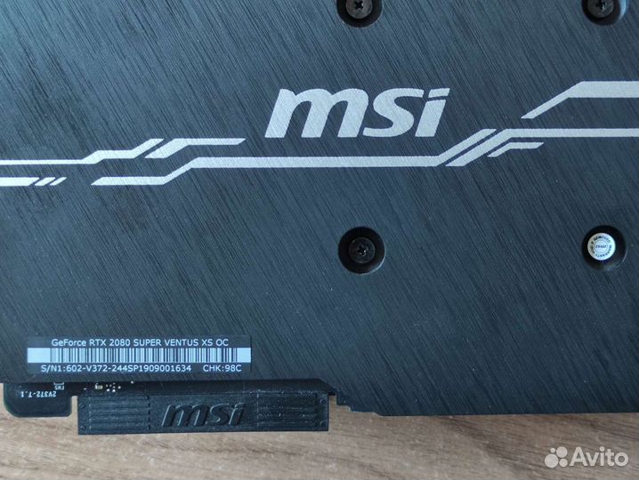 MSI RTX 2080 Super Ventus XS OC 8 Гб gddr6