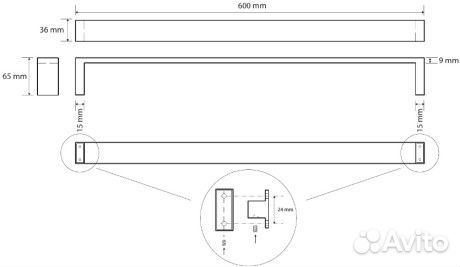 Полотенцедержатель 60 см Bemeta Gamma 145804042