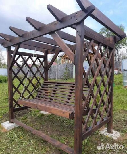 Деревянная качеля пергола решетки шпаллера