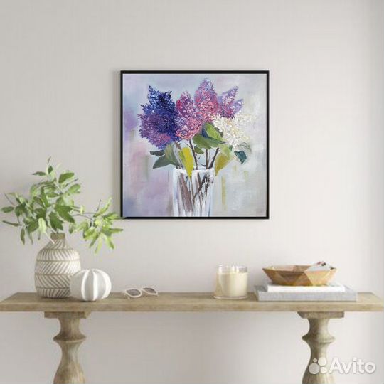 Картина маслом Букет сирени интерьерная картина