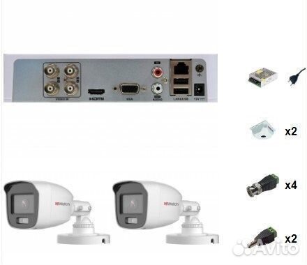 Комплект видеонаблюдения HiWatch 1 камера ColorVu