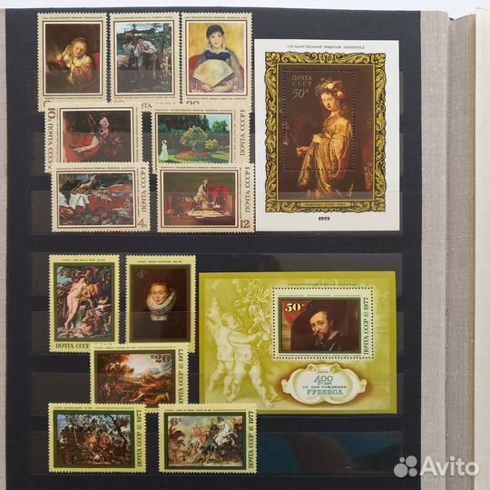 Почтовые марки и блоки чистые живопись