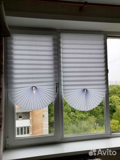 Новые жалюзи бумажные плиссе без сверления