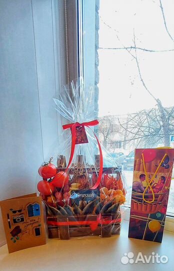 Мужской букет с сыром и колбасками