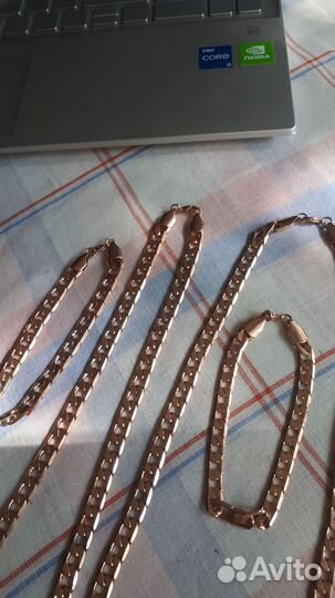 Комплект цепь и браслет мужской