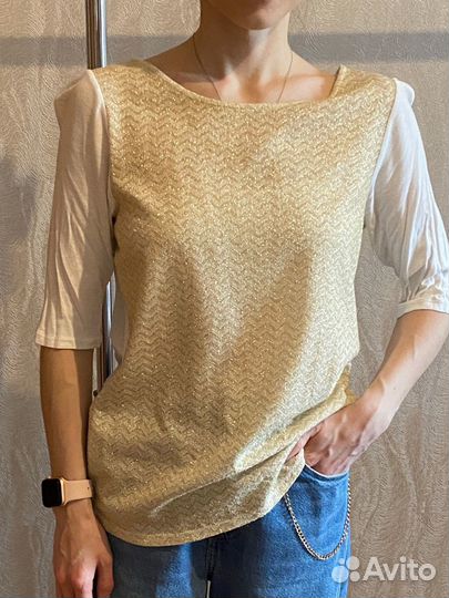Кофта трикотажная женская с золотой нитью