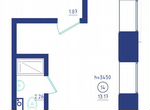 Апартаменты-студия, 19,3 м², 1/4 эт.