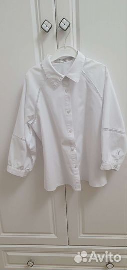 Блузка белая для девочки 140