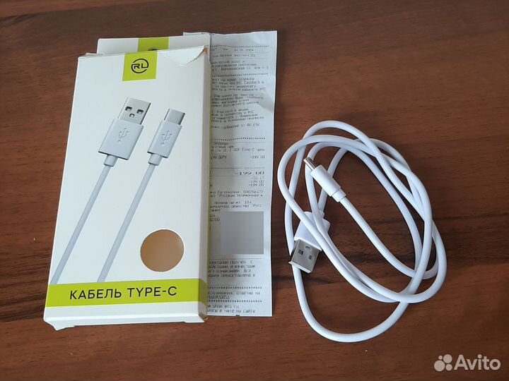 Кабель usb type-c новый, 1 А