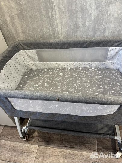 Детская люлька колыбель приставная с маятником