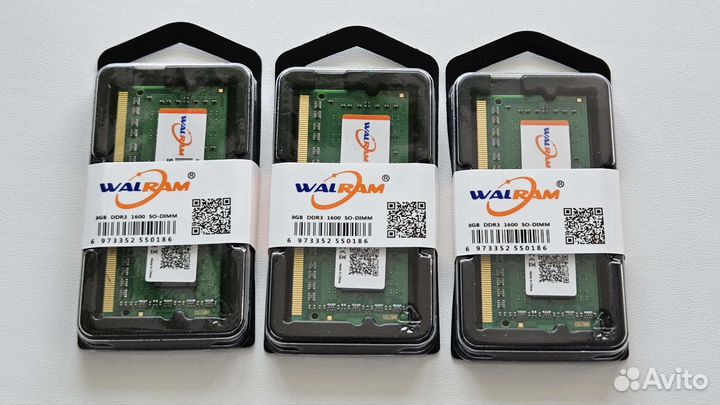 Оперативная память ddr3 so-dimm 8gb 1600mhz