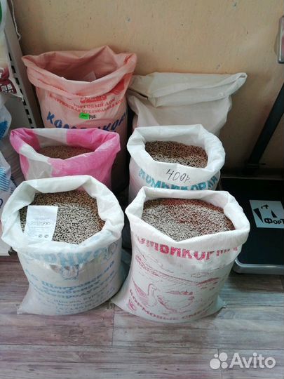 Зерно, отруби, гранулированные комбикорма