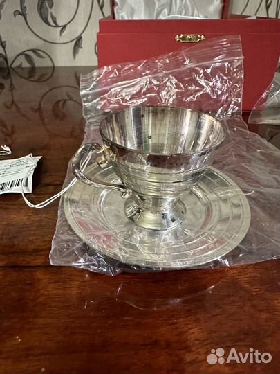 Кофейный набор серебро 925(чашка, ложка, блюдце)