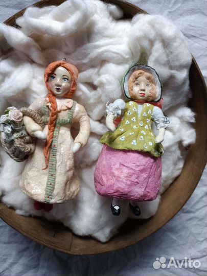 Ватные елочные игрушки