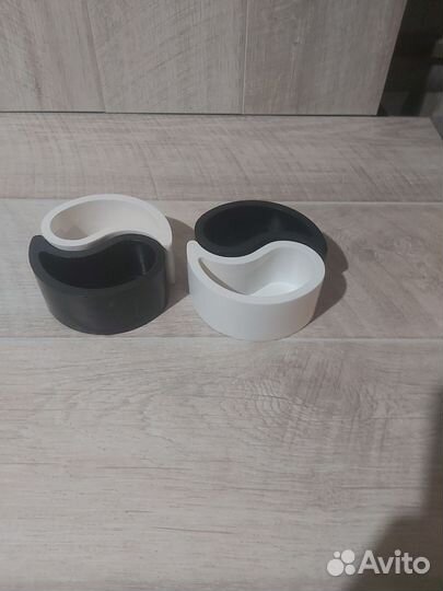 Гипсовое кашпо Инь-Янь