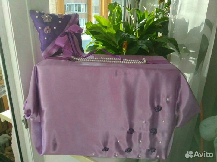 Свадебная коробка для денег, подушечка для колец