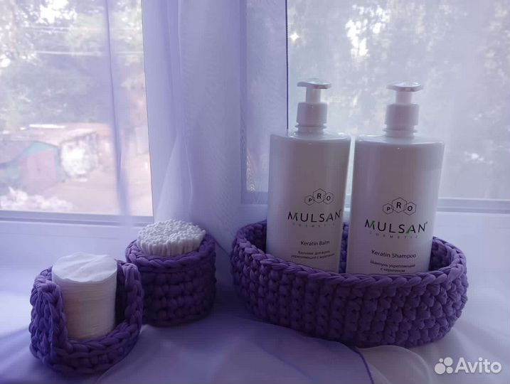 Вязаные корзинки ручной работы