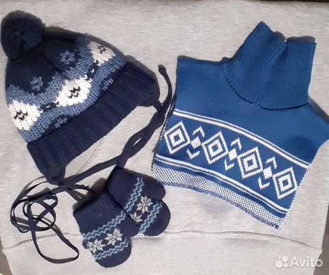 Шапка, варежки и манишка