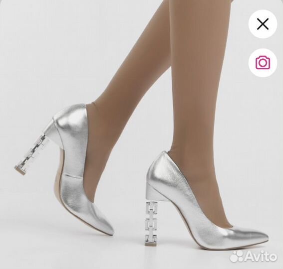 Туфли женские 40, серебро, натуральная кожа