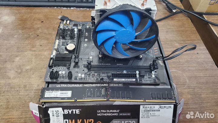 Комплект мат. плата ам4 ddr4