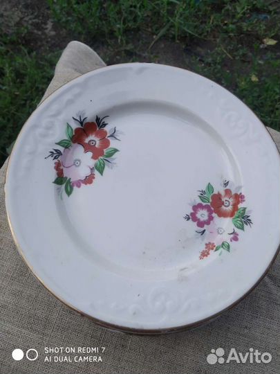 Столовые тарелочки разного калибра, веселой расцве