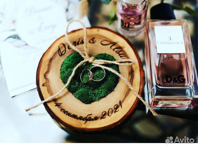 Подставка для колец и для торта из спила. Свадебны