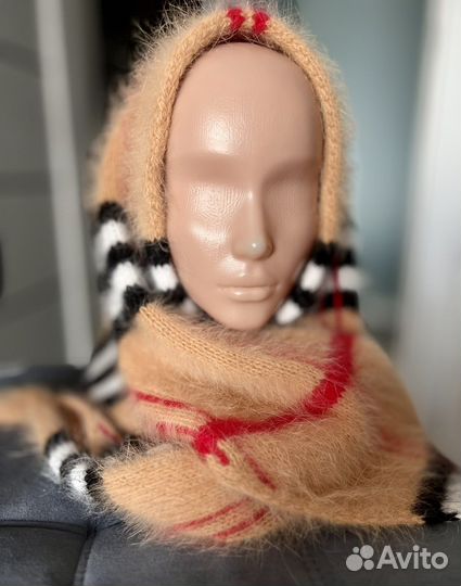 Бактус косынка платок вязаный из ангоры