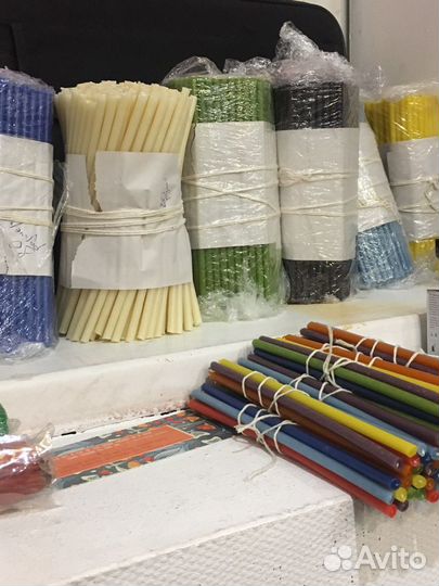 Свечи церковные, цветные, чакровые наборы