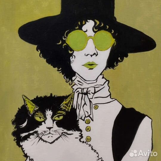 Картина маслом на холсте. Портрет кота) 40*50