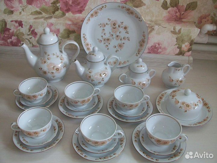 Сервиз чайный Кольдиц фарфор Гдр Винтаж