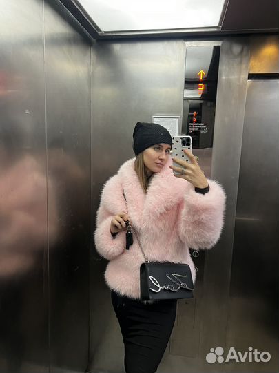 Шуба розовая